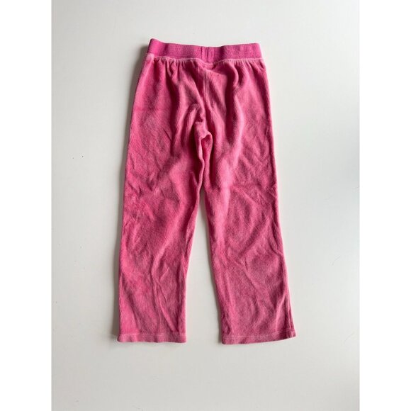 Girls' JUICY COUTURE Pink Velour Gold Logo Straight Leg Track Pants, Size 5 - Picture 6 of 11